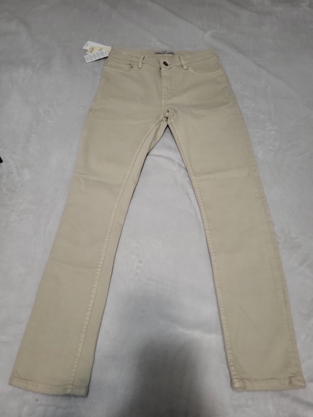 MNG Mango Men’s 5-Pocket Khaki Slim Straight Pants Tan Beige Size 28 NWT
